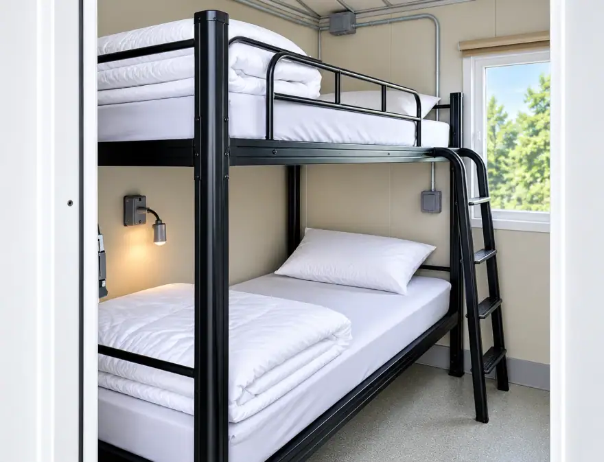 20ft Accommodation (Contractor) bunk bed sleeper trailer: 20ft accommodation unit bunk bed interior