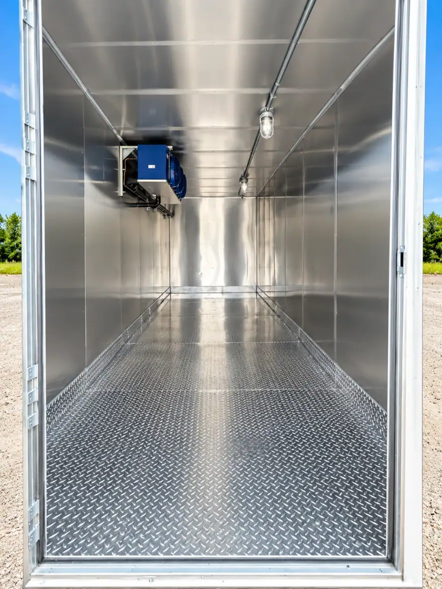 20ft Refrigerated Container refrigerated trailer rental: 20ft refrigerated trailer interior