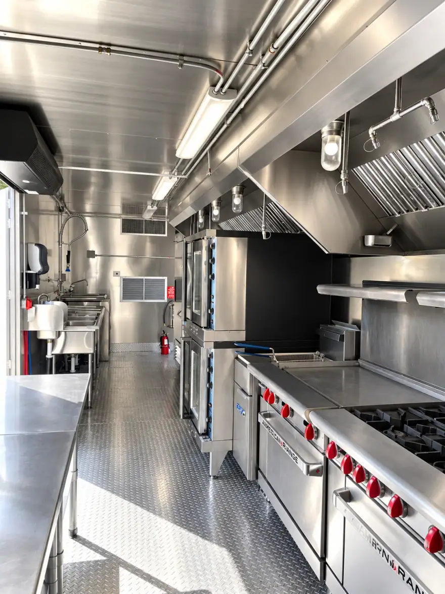40ft Mobile Combo Kitchen mobile commercial kitchen trailer: commercial kitchen trailer cooking line ventilation