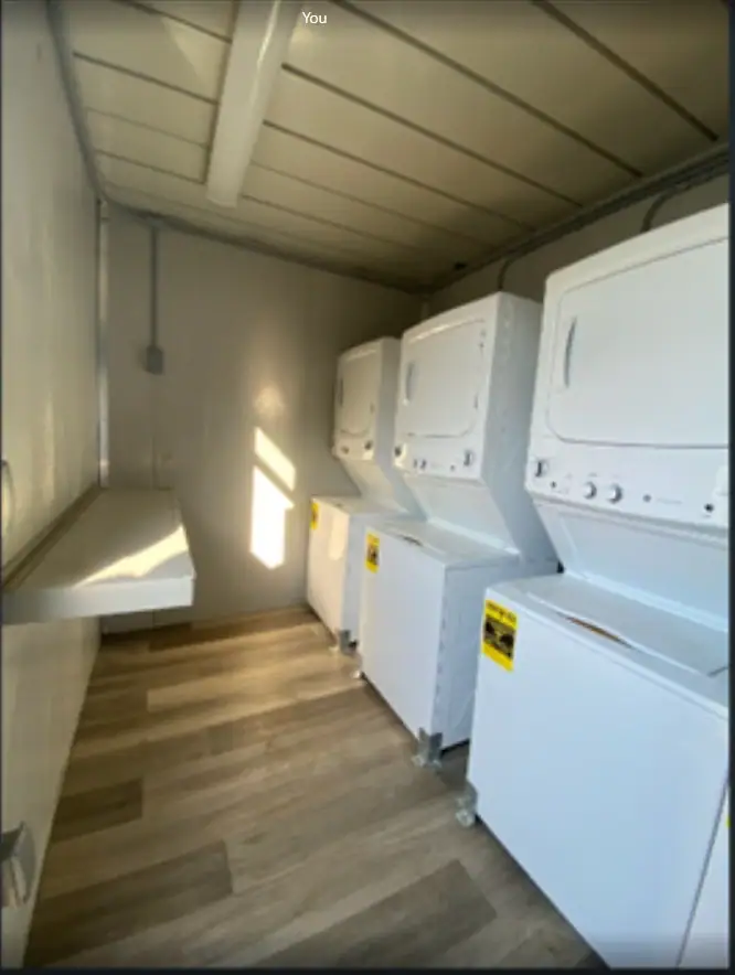 20ft laundry container with seven washers and dryers