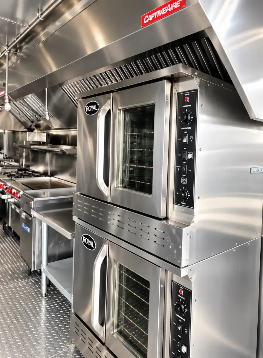 40ft Mobile Kitchen mobile commercial kitchen trailer: mobile kitchen trailer stacked commercial convection ovens