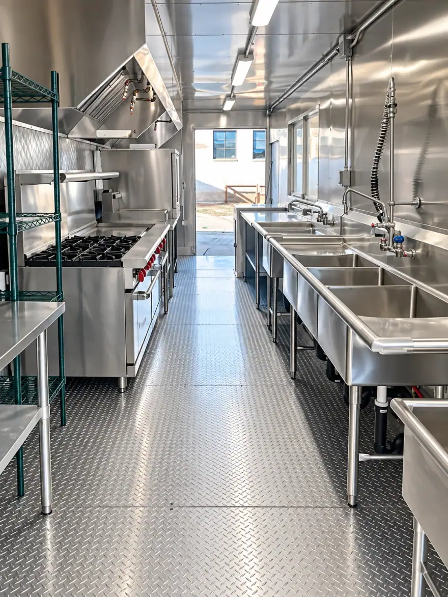 28ft Mobile Kitchen mobile commercial kitchen trailer: portable commercial kitchen interior layout