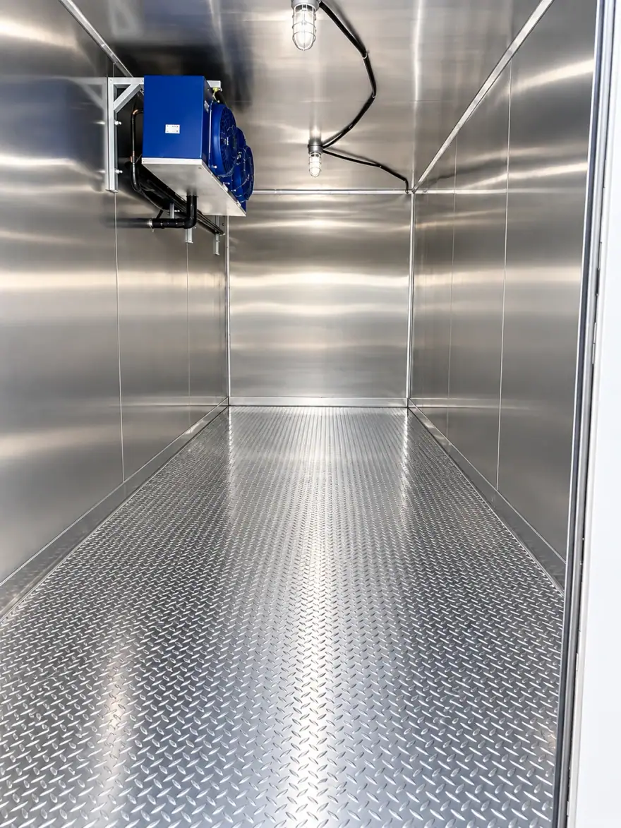 20ft Refrigerated Trailer refrigerated trailer rental: refrigeration trailer stainless steel interior